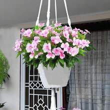 1/80 Ramo de 40 cm de flores artificiales de Impaciencia, flores de seda, adecuadas para el hogar, oficina, boda, patio exterior, césped, decoración del jardín, ramo de novia, decoración de boda del Día de San Valentín, materiales para hacer coronas DIY - Rosa - Ver 4