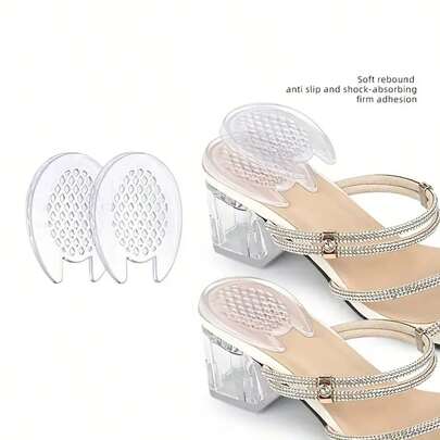 QKC 1 Pair Transparent Heel Cushions, Shock-Absorbing & Soft, Suitable For Women's High Heels And Men's Sneakers, Essential For Daily Wear, Suitable For Sports And Casual Outfits