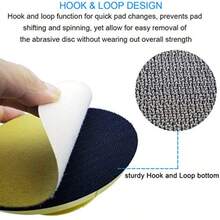 Lote de 2 bloques de lija de mano de 127 cm redondos y con forma de mouse para discos de gancho y bucle de 12 7 cm ideal para restauración de muebles de madera manualidades y manualidades - como en la foto - Ver 3