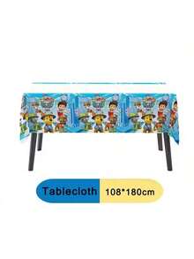 Paw Patrol Birthday Party Decoration Set, Includes Backdrop, Plates, Cupcake Toppers, Paw Patrol Stickers And Party Favors