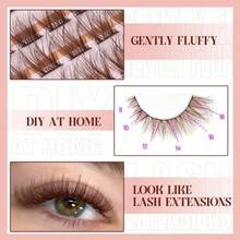 Mavphnee Beauty Extennes de Pestañas Oscuras les Lash Clusters 168 Pcs C Rizos de Pestañas para Uso Diario Marrón Suave Ligera l Cluster Ideal para Cab Claro - Marrn - Ver 3