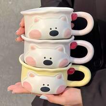 Charming Playful West Highland Terrier-Shaped Ceramic Mug - Durable Enamel-Glazed 3D Craft Beverage Set For Daily Home Use, Party Gatherings, Weddings, Gift Giving & Office Settings