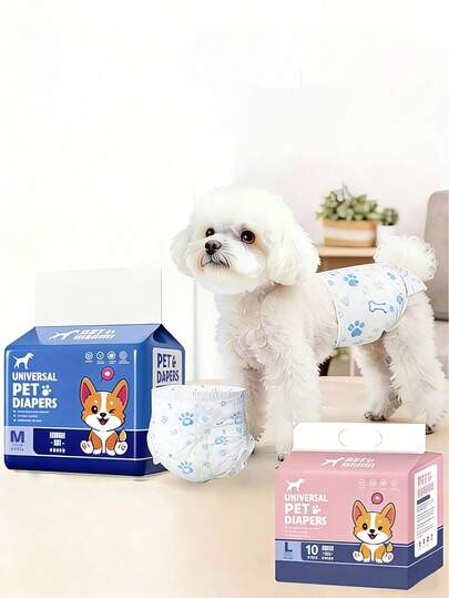 Pañales para perros a prueba de fugas, pantalones fisiológicos de un solo uso unisex para perros, cachorros y gatos, súper absorbentes, adecuados para perras hembra en celo o con incontinencia, accesorios para mascotas