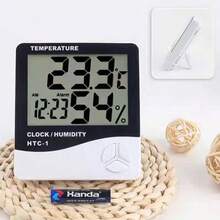 Multi-Function Alarm Clock With Temperature & Humidity Sensor: Precise Temperature/Humidity Monitoring, 12/24 Hour Format, Date & Day Display, LCD Backlight, Matte Black & White Finish, Suitable For Office, Living Room, Bedroom, Creative Home Decor/Practical Gift - White (without Butterflies) - View 8