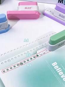 5-Hole Punch: Office Desk Organizer Tool - Ideal For DIY Binding Notebooks And Documents, Handmade Paper Punching Tool - Multicolor - View 4