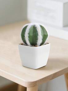 1pc Artificial Mini Succulent Plant Pot, Fake Spring Cactus Decor, Green Succulent Decoration Plant Pot For Bathroom, Bedroom, Kitchen, Farmhouse, Home Decor, Suitable For Holiday Gifts