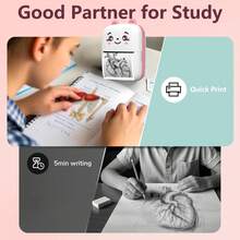 迷你便携式无墨热敏贴纸打印机 - 即时打印套装,口袋即时打印,兼容智能手机,便携式热敏打印机,适用于笔记、日记、学习图表、照片打印,圣诞节、生日和新年礼物 - A8C - 查看 8