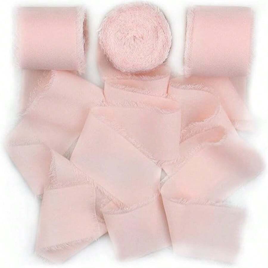 1/3 cuộn ruy băng chiffon tua rua thủ công DIY, kích thước 1,5 inch x 21 yard, thích hợp cho thiệp mời cưới, bó hoa cưới, gói quà, đồ thủ công DIY, làm nơ, trang trí tiệc.