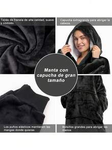 Maxi Sudadera de Felpa, Sudadera Afelpada Unitalla, Con Colores diferentes - Rosa - Ver 4