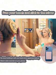 1 Asa adhesiva de silicona para teléfono, soporte de teléfono con ventosa, asa adhesiva para teléfono manos libres, apta para selfies y videos, soporte de agarre de dedo para teléfono, compatible con varios teléfonos inteligentes - Multicolor - Ver 6