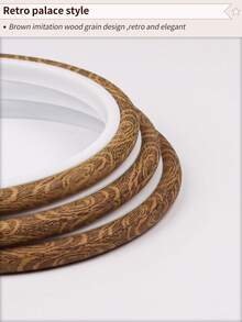 3pcs DIY Handmade Round Brown Vintage Palace Style Faux Wood Grain Cross Stitch Hoops, Embroidery Frames, Tufting Hoops, Dreamcatcher Wind Chime Hanging Rings, 7 Sizes Available, Made Of High-Quality ABS And PVC Materials With Metal Hooks For Hanging, Can Be Used As Phone Charms, Keychains, Bag/Clothing Decorations, Desk/Bedside Ornaments, Car Accessories - Brown - View 6