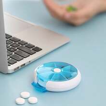 3pcs 7-Day Portable Pill Case, Creative Multi-Function Rotating 7-Compartment Weekly Pill Box, 7-Grid Plastic Portable Pill Case, Transparent 7-Day Mini Pill Box, 1-Week Portable Pill Bottle, Packaging Box, Pill Box, Dustproof Medication Capsule Box, Outdoor Travel Supplies, Home Organization - Multicolor - View 5