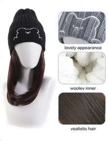 18 Inch Synthetic Wig, Fashionable Teddy Bear Braided Headband, Suitable For Everyday Wear In Autumn/Winter - Multicolor - View 7