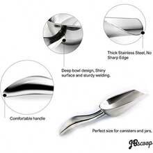 Metal Ice Scoop Stainless Steel Popcorn Scoop 9.4 Inch Dog Food Scoop Popcorn for Party Wedding Heavy Duty Dishwasher Safe - plateado - Ver 3