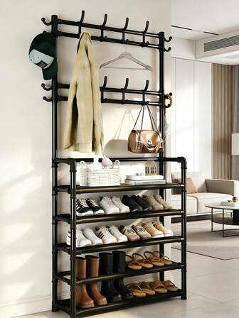 Marco Metal Hogar estantes De Zapatos Muebles caja Organizador, Zapatera Apilables Multiusos Armable Estante Cajas para zapatos Portátil 4/5 Niveles 18 Pares cajones mueble ropa,Juego estantes de organizacion grands recamara transparentes fierro creativos flotante, Zapatero para armario,organizador de zapatos con sombrero, perchero, estante de entrada para almacenamiento grande Zapatero para armario organizador de zapatos con sombrero, perchero, estante de entrada para almacenamiento multifuncional,para la decoración del salón, decoración de habitación, decoración del hogar, decoración de otoño, decoración de dormitorio, decoracion Navidad.