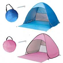 1 Bộ Lều Cắm Trại Bãi Biển Lớn, Lều Che Nắng Tự Dập, Mái Che Hồ Bơi Di Động, Ô Tự Động Chống Tia UV UPF 50+, Sàn Mở Rộng Cho 3-4 Người, Kèm Túi Mang Và Cọc Cắm, Dễ Dỡ Lắp Đặt, Thích Hợp Cho Câu Cá, Dã Ngoại, Công Viên và Du Lịch Ba Lân - Nhiều màu - Xem 9