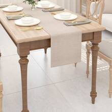 Camino de Mesa Suave y manteles Individuales Natural Linen Table Runner 12" x 108" - Linonatural - Ver 5