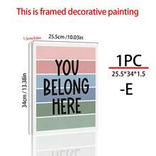 1/6张励志教室海报，鼓舞人心的教室装饰，你可以做到困难的事情（可打印），奇迹发生在这里（可打印），你属于这里（可打印），帆布艺术墙贴，房间海报，家居装饰，房间装饰用品，卧室，客厅装饰，可选画框 - 彩色 - 查看 22