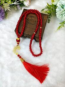 1条99颗玻璃仿珍珠流苏念珠手链，中东时尚挂饰，适合日常祈祷、宗教节日、休闲佩戴 - 多色1 - 查看 6