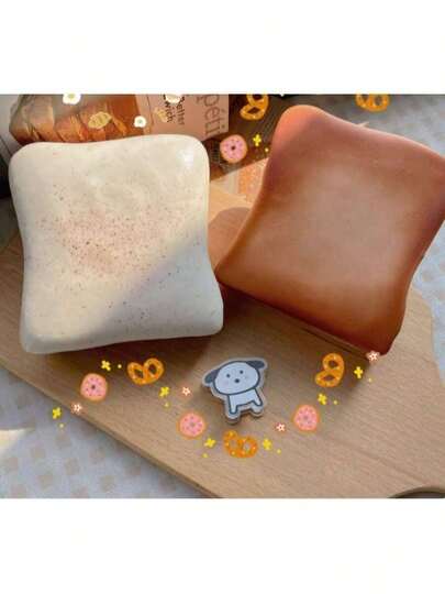 1pc Super Soft Butter Toast Squishy Stress Relief Squeeze Toy - Perfect Gift For Birthday, Holiday, Christmas, Halloween