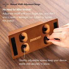 Adjustable Vertical Laptop Stand Holder Compatible With All Laptops, Solid Wood Stand, Wooden Holder, Manually Adjustable Without Any - màu nâu - Xem 6