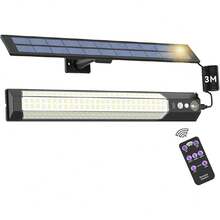Lámpara Solar Exterior para Pared LED 159 LEDs con Sensor de Movimiento, Recarga Solar y USB Tipo-C, Impermeable IPX5, Cable Separador 3m, Iluminación Inteligente para Jardín y Camping, 6000K,36928440 - Multicolor - Ver 1