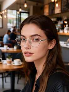 نظارة شمسية كاجوال للنساء بإطار بيضاوي عتيق الطراز، مناسبة للاستخدام اليومي قطعة واحدة