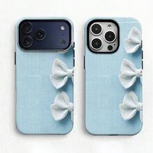 Compatible con los modelos de fundas de teléfono  17, 16, 15, 14, 13, 12, 11, 10, 9, 8, 7, X, XS, XR, Plus, Air, Pro, Max, SE, SE3, SE2.Esta funda para teléfono presenta un diseño de lazo simple y elegante con una construcción de doble capa que proporciona resistencia a los golpes, haciéndola duradera y robusta. PMGH - Colores mixtos - Ver 5