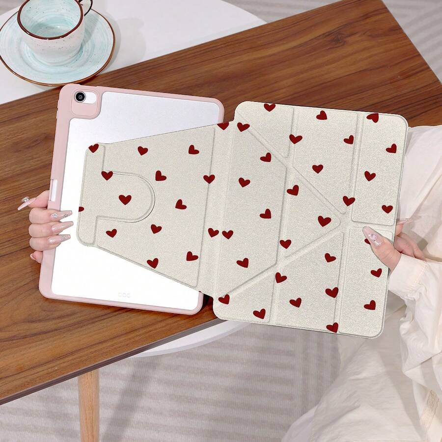 Valentine's Day Y-Shaped Foldable Stand, High-Definition UV Printing, 360° Rotatable IPad Protective Case, Suitable For IPad 11 2025, IPad Air 11/13 2025 M3, IPad Air (M2) 11/13 Inch, IPad Air 4/5/6 10.9inch, IPad Pro 11 Inch, IPad Pro 12.9 Inch, IPad 10.2 Inch, IPad 9th/10th Generation, IPad 10.9/Air5/Air4 (10.9in), IPad Pro 2018 (11in), IPad Pro 20/21/22 (11in), IPad Air 2024 11in, IPad Air6/Air 7 11in 2025 IPad - Multicolor - View 1