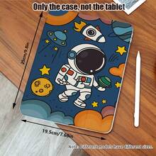 宇航员Y型折叠支架，高清UV印刷，360°旋转iPad保护套，适用于iPad 11（2025款）、iPad Air 11/13（2025款M3）、iPad Air（M2）11/13英寸、iPad Air 4/5/6 10.9英寸、iPad Pro 11英寸、iPad Pro 12.9英寸、iPad 10.2英寸、iPad第九代/第十代 - 彩色 - 查看 3