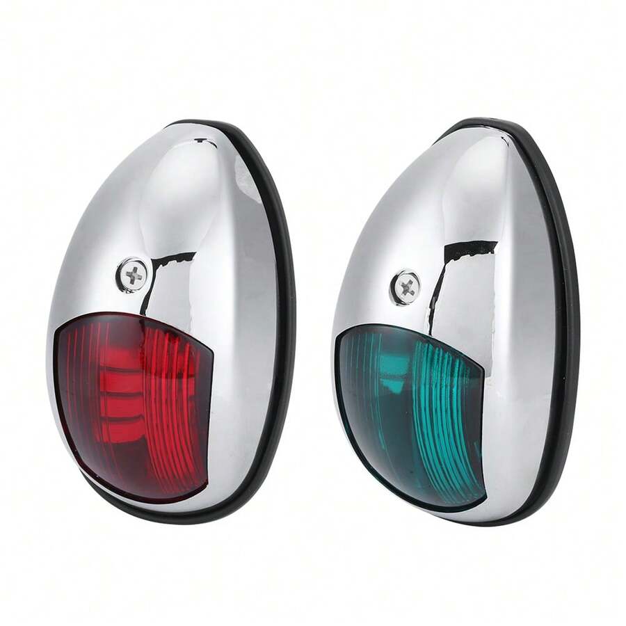 12V Waterproof LED Side Navigation Lights For Boats, Dual Mount, Red Port And Green Starboard Marine Lights For Yachts, Fishing Boats, Cruisers And Speedboats