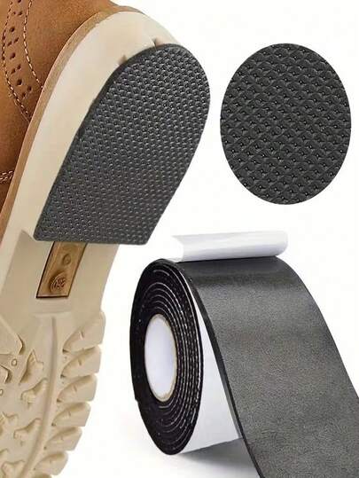 2卷5厘米宽黑色纹理防滑自粘修鞋胶带，适用于高跟鞋、运动鞋和凉鞋 - 无噪音、无异味，鞋履配件，鞋子，春夏精选，伴娘礼物，房间，卧室装饰，海滩，旅行，男士，女士，度假，妇女节，旅行必备，婚礼回礼，Y2K，卧室，汽车配件，厨房装饰，可爱小物