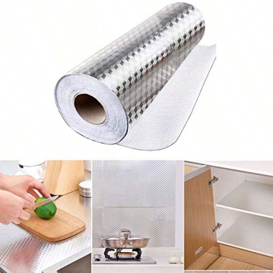 calcomanía calcomanía de cocina para salpicaduras de 15.7 x 196.9 pulgadas impermeable calcomanía autoadhesivo a prueba de aceite para pared armarios cajones estantes papel pintado lavable - cubo - Ver 1