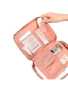 Toiletry Bag Organizer For Travel, Makeup, Women's Item, Bag With Divider - 藍色圓點 - 查看 5