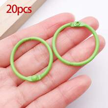 20 piezas de llaveros con forma redonda de colores caramelo, con clip metálico de 30 mm, gancho de resorte para hacer manualidades, llaveros, joyería y decoración - redondo - Ver 15