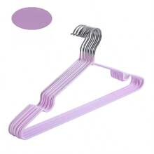 Thickened Clothes Hanger, Simple Household Hanger Without Trace, Metal Adult & Child Non-Slip Grooved Coated Hanger, Suitable For Wardrobe Hanging, Outdoor Drying, Labor Service Drying, Student Dormitory Drying