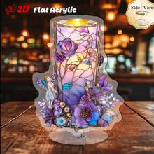 Multi-Functional Purple Prayer Candle Decoration – Perfect For Tabletop Display On Valentine's Day, Ramadan, New Year And Other Festivals, Ideal Holiday Gift, 2D Flat Acrylic Multi-Use Home Decor - Multicolor - View 12