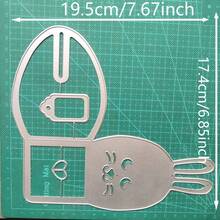 1 Khuôn cắt kim loại dập nổi dùng cho làm sổ lưu niệm, thiệp, album giấy, đồ thủ công DIY hình thỏ Phục Sinh và trứng Phục Sinh. - Bạc - Xem 14