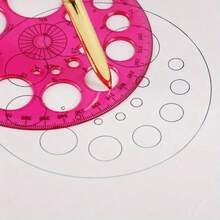 1pc 360 Degree Protractor Colorful Protractor Round Template Ruler, Transparent Blue Template, Essential For Handmade Crafts, Rotating Compass With Circle And Degree Markings, For Drawing, Quilting, Office And School Supplies, 4.55 Inch Diameter Protractor Template, Suitable For Handmade, Sewing And Design Projects, Durable Plastic Sewing Ruler, Compass,Rulers - Multicolor - View 7