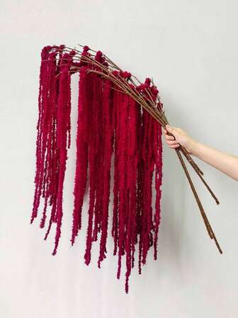 1 st konstgjorda hängande pilväxter, 104 cm djupröd och vit blåregnhängande konstgjorda växter, lämpliga för bröllopsbordsdekorationer, vattenfallsstil bröllopsbakgrundsdekor, hängande dekor, rumsväggdekor, jul, alla hjärtans dag festdekoration