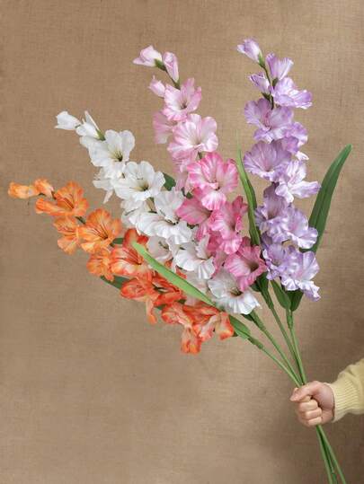 1朵人造马蹄莲花，复古丝绸花装饰，适用于餐桌、客厅、室内