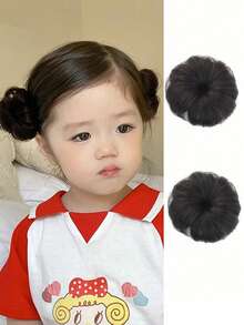 4-Inch Baby Wig Set, Hairbun Wig Bag, Baby Hair Clips, Etc. - Multicolor - View 1