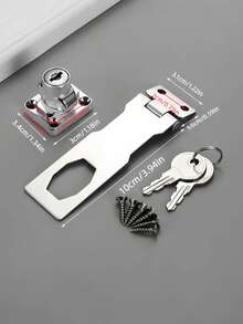 1 Set Stainless Steel 2-In-1 Lock With Lock Plate - Suitable For Desks, File Cabinets, Wardrobes, Etc. | 90 Degree Locking, Includes Keys - Ideal For Home, Office And Hotel Security Protection - Multicolor - View 12