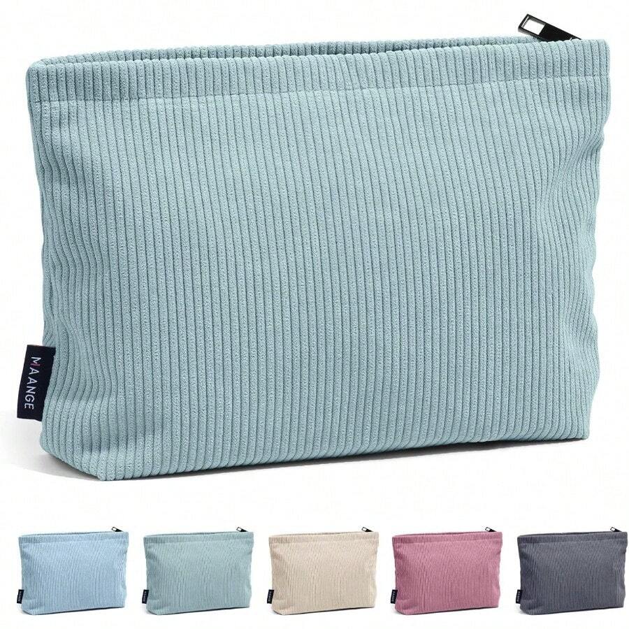 CYPNMAANGE Cosmetiquera para Maquillaje Bolsa de Cosméticos de Pana Estética para Mujer Bolsa para Maquillaje Pequeña Bolsa de Maquillaje para Viajar Neceser Mujer Portátil VERDEFashion - Verde - Ver 1