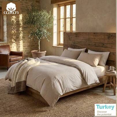 CAQQA 3 Pieces Turkish Cotton Woven Duvet Cover Set | Duvet Cover And Pillowcase, Modern Bedding For Bedroom, 135*200 Cm, 150*200 Cm, 200*200 Cm, 200*220 Cm, 220*240 Cm