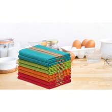 Cotton Craft 12 Pack Salsa Stripe Multi-Color Kitchen Towels 16x28 Inches- 100% Cotton - Paquete de 12 unidades - Ver 9