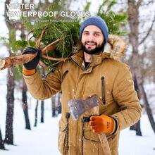 Winter Waterproof Gloves For Men And Women Work Gloves For Cold Weather Thermal Insulated Freezer Gloves - 橘色1對 - 查看 2