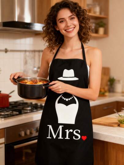 1/5pcs Linen Apron, Green & White Striped Apron, Adult Kitchen Apron, Breathable & Fashionable Apron, Kitchen Supplies Oil-Proof Cooking Protective Apron With Adjustable Strap