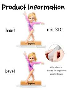 Personalized Acrylic Gymnastics Girl Figurine, Customizable With Name And 2026 Cute Cartoon Gymnast Doll, Meaningful Children's Achievement Commemorative Gift, Suitable For Daughter Or Young Athlete, Can Be Placed In Room, Desk, Or Bookshelf As Home Decor. Personalized Acrylic Gymnastics Girl Figurine, Customizable Gymnastics Acrylic Figurine.,Garden Decor - Multicolor 3 - View 3