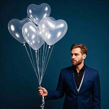 10/30/50个/套 10英寸透明心形气球，适用于情人节、婚礼、求婚、生日、开业、家居装饰、气球装饰、气球派对、摄影道具、摄影背景等场合。 - 透明愛心氣球 - 查看 7